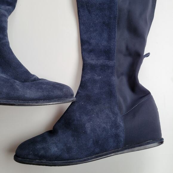 Stuart Weitzman MainLine Knee High Wedge Suede Size 38 7.5 - Picture 4 of 11